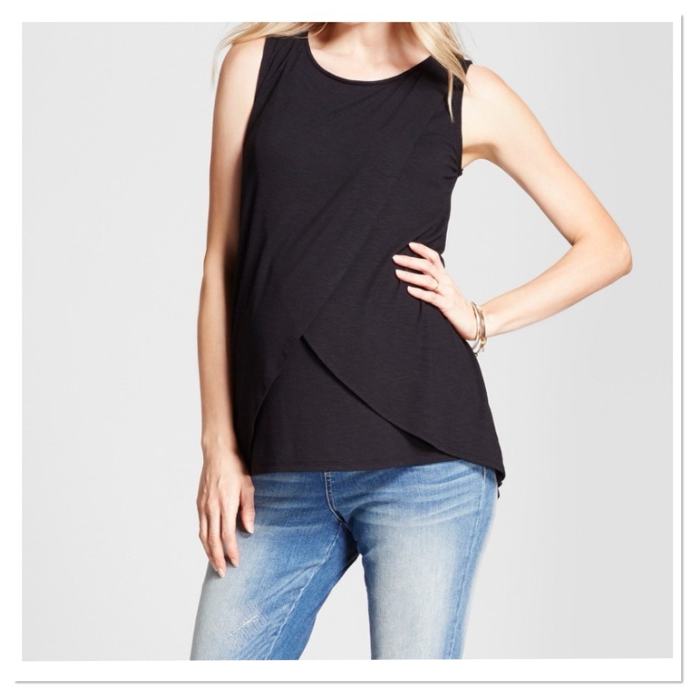 Cross Panel Nursing Slub Maternity Tank Top Isabel Maternity by Ingrid & Isabel